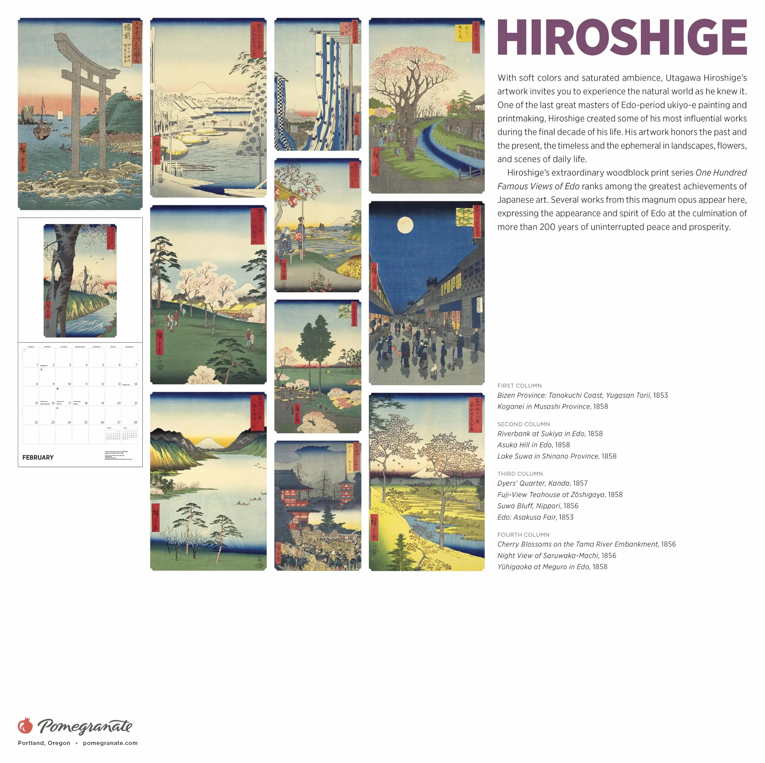 Hiroshige : 2026 Wall Calendar