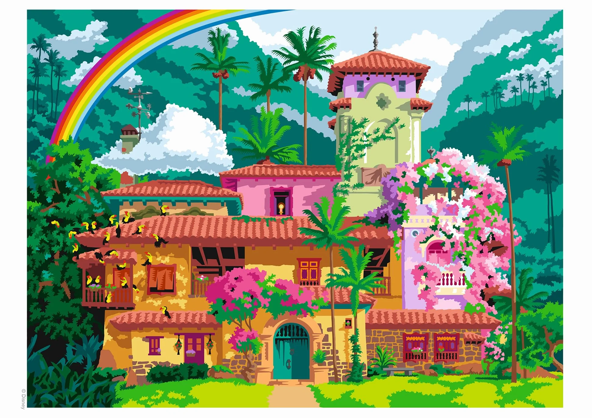 Coloriage mystère Disney - Poster Encanto: Colorie les chiffres et découvre l'image