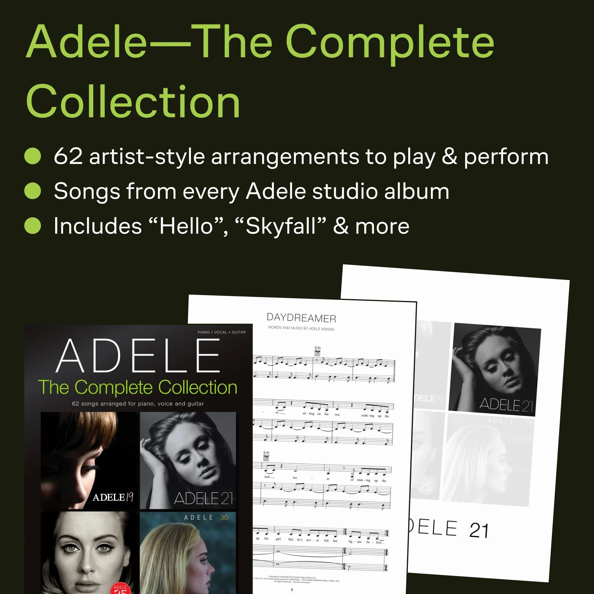 Adele: The Complete Collection - 62 Songs for Piano, Voice and Guitar