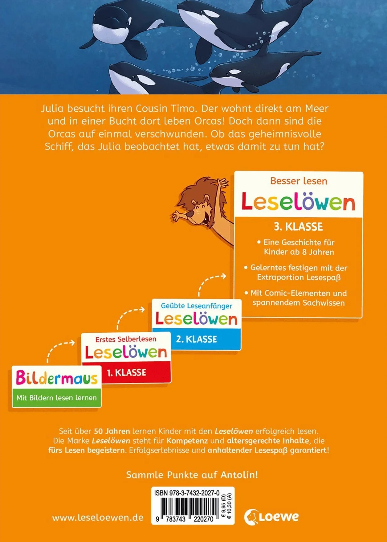 Leselöwen 3. Klasse Orcas in Gefahr - Leselernschrift ABeZeh - Lesespaß ab 8 Jahren