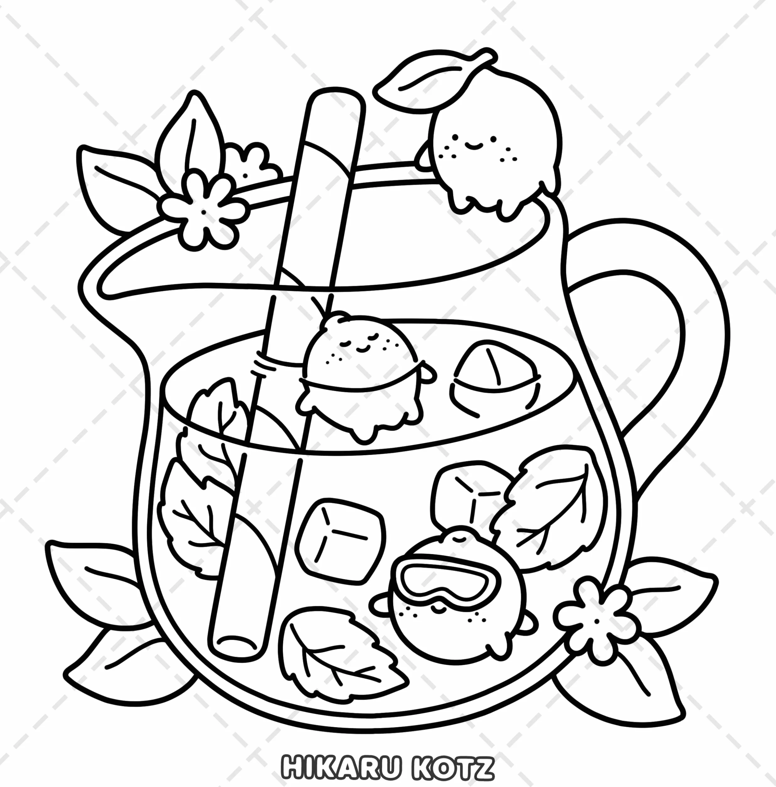 Fruits and Vegetables Coloring Book for Adults and Teens