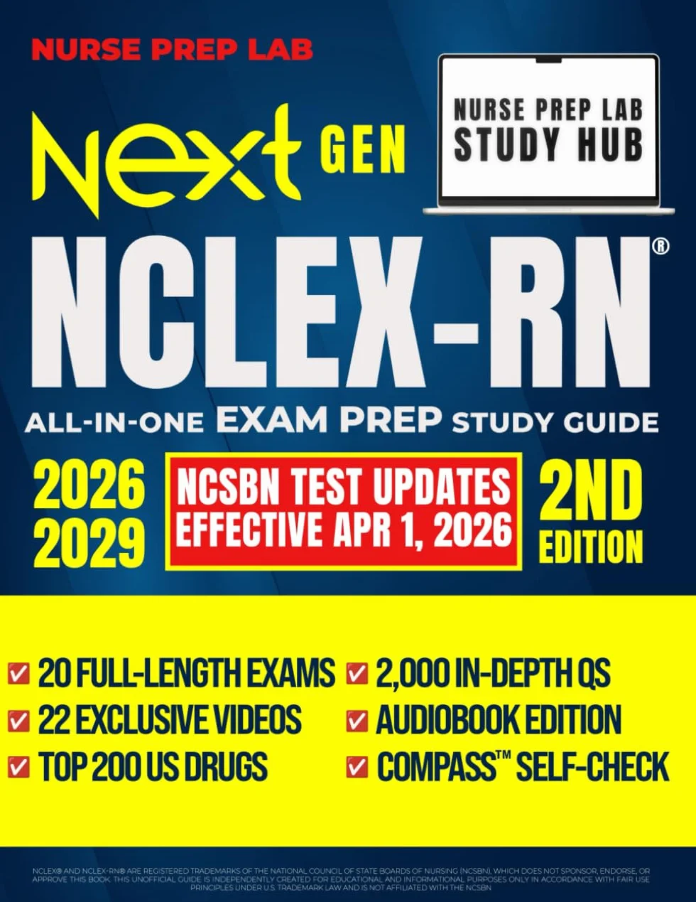 NEXT GENERATION NCLEX-RN® PREP: The stress-free, all-in-one NCLEX-RN® guide: 6+hrs audiobook, 10 full-length exams, 1,000 new CAT questions, memory ... and mindset tips to become an RN fast!
