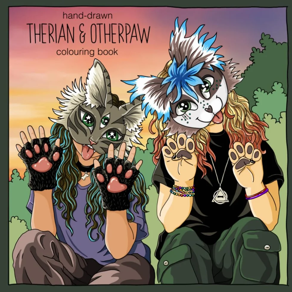 Hand-drawn Therian & Otherpaw Colouring Book