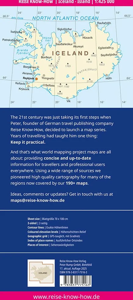 Reise Know-How Landkarte Island | Iceland (1:425.000): reiß- und wasserfest (world mapping project)