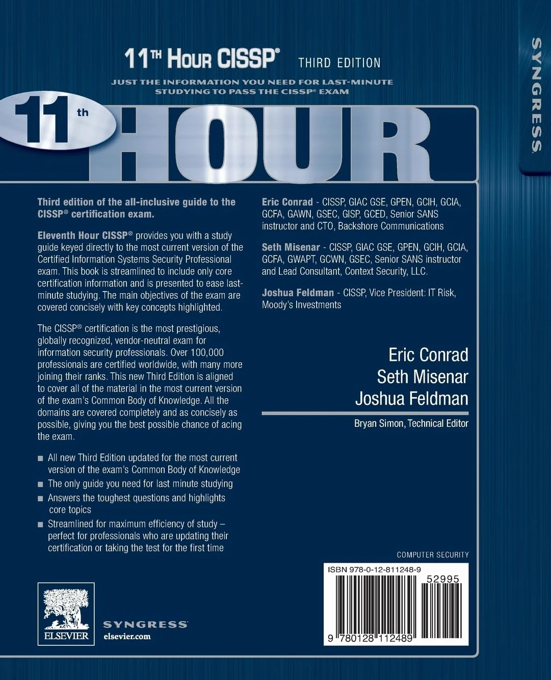 Eleventh Hour Cissp(r): Study Guide