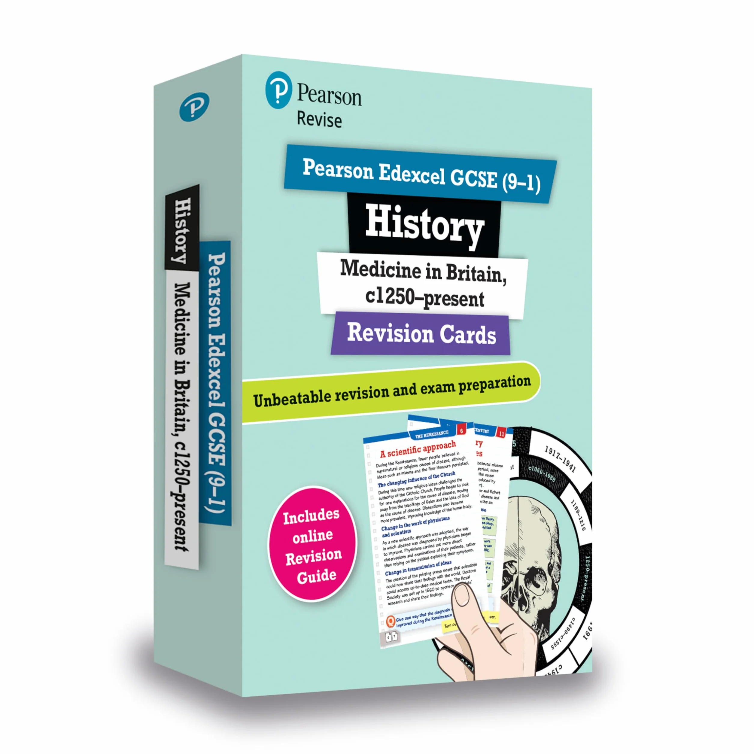 Revise Edexcel GCSE (9-1) History: Medicine in Britain Revision Cards: with free online Revision Guide and Workbook