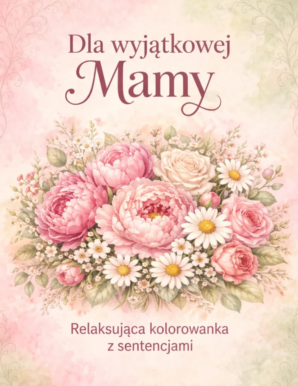 Mama wśród kwiatów. Relaksująca kolorowanka z pięknymi sentencjami.: Kwiatowe kompozycje i inspirujące cytaty dla mamy – idealny prezent pełen miłości i spokoju.