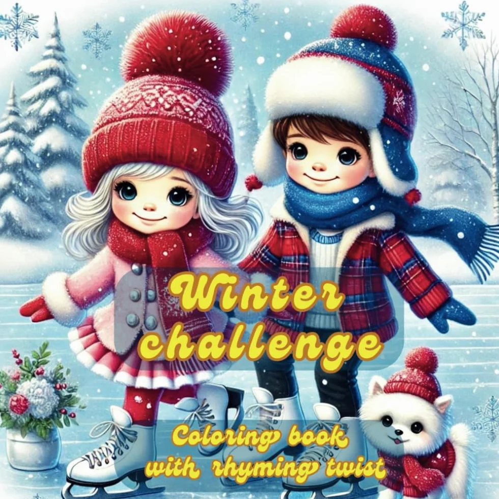 Winter Wonder & Christmas Cheer - A coloring book with a rhyming twist: Joyful Mix of Holiday and Winter Fun - Part of the "Winter coloring challenge" series