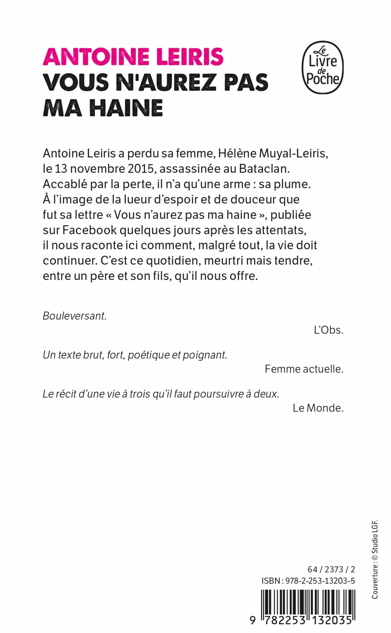 Vous n'aurez pas ma haine