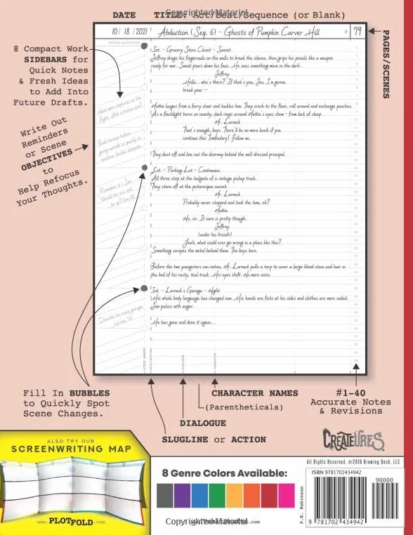 Blank Screenwriting Notebook: Write Your Own Movies - 200 Pages of Pre-Formatted Script Templates - 8.5" x 11" Journal for Ideas + Notes in Sidebars for Writers of TV Shows & Films