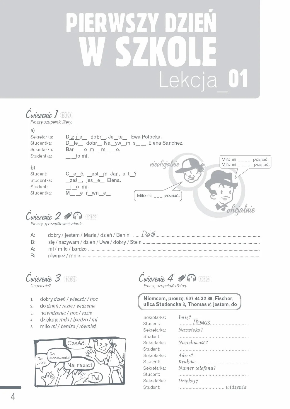 Polski, Krok po Kroku 1: Zeszyt cwiczen - Edition en polonais