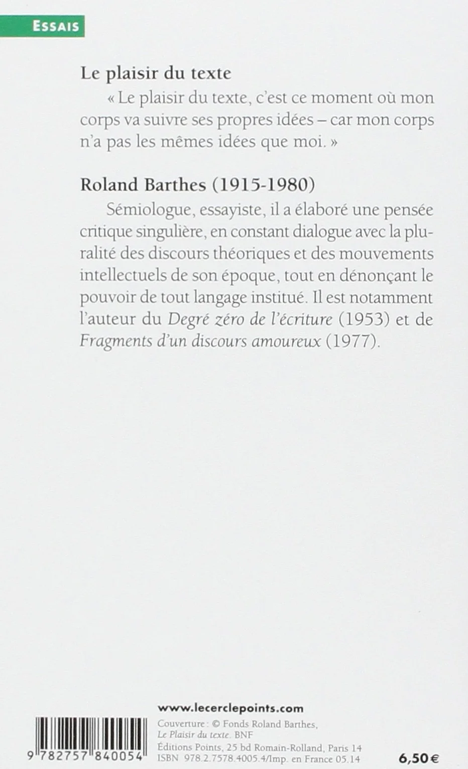 Le plaisir du texte