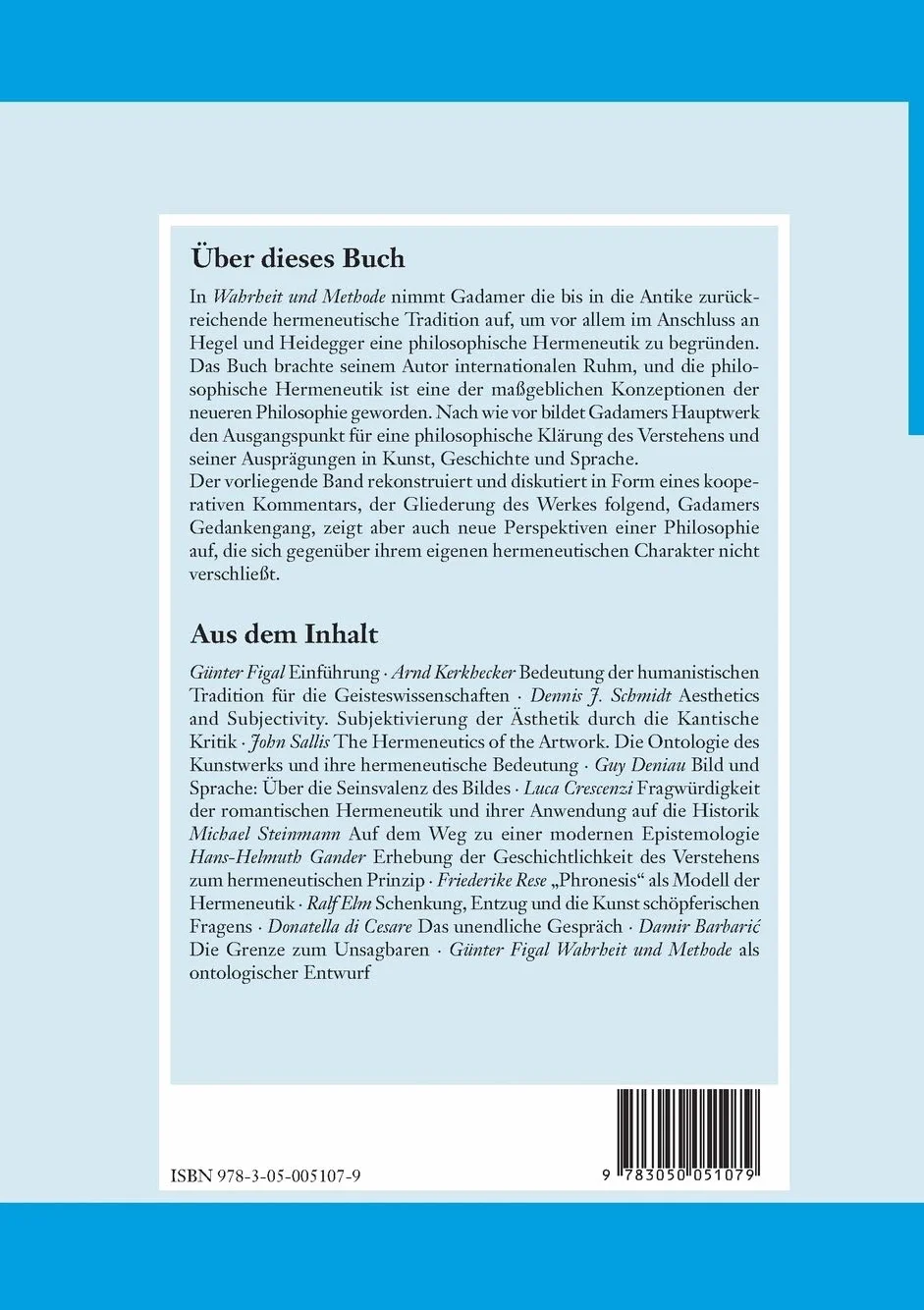 Hans-Georg Gadamer: Wahrheit und Methode: 30