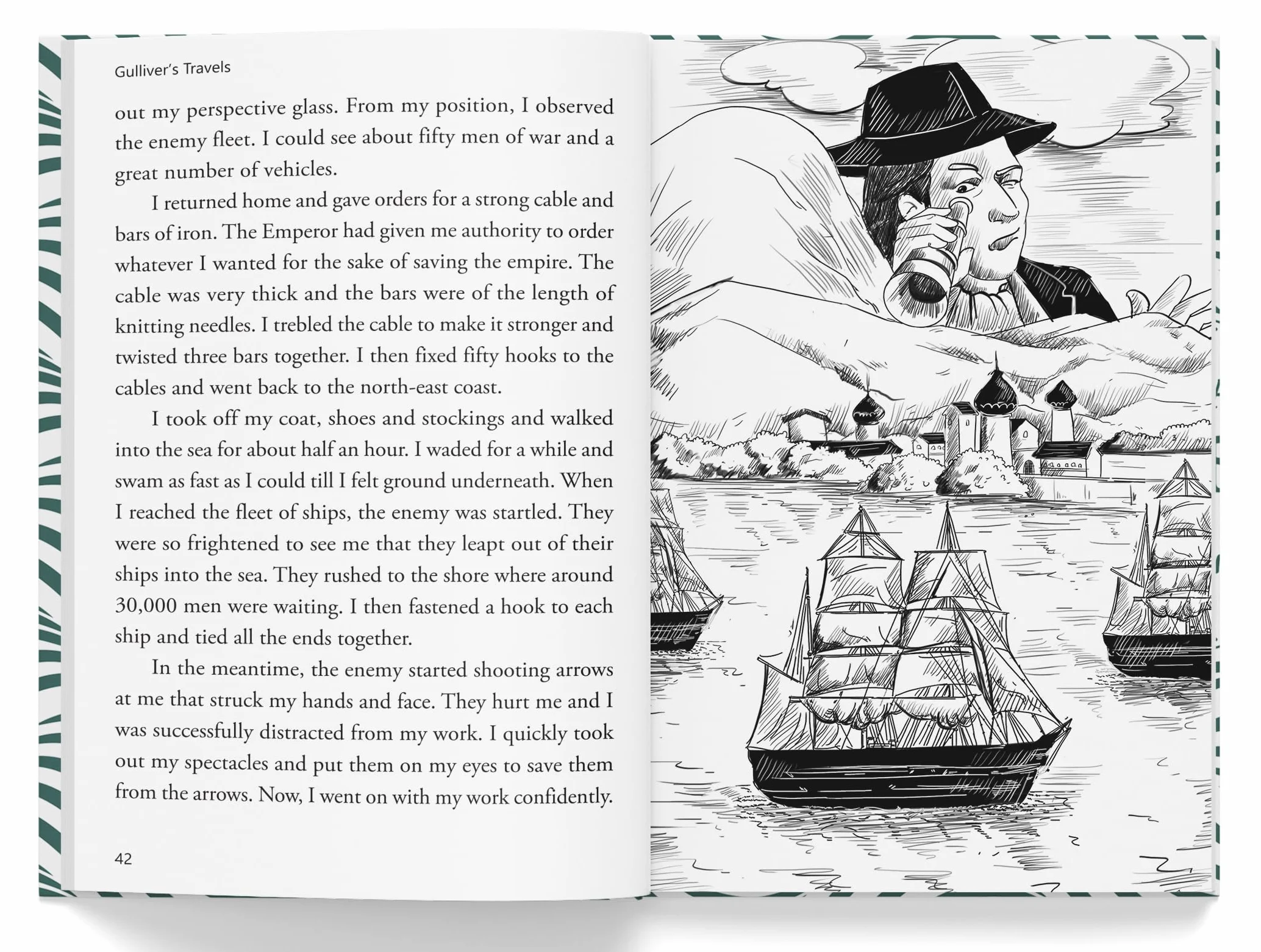 Gulliver's Travels: Illustrated Abridged Children Classics English Novel with Review Questions (Hardback)