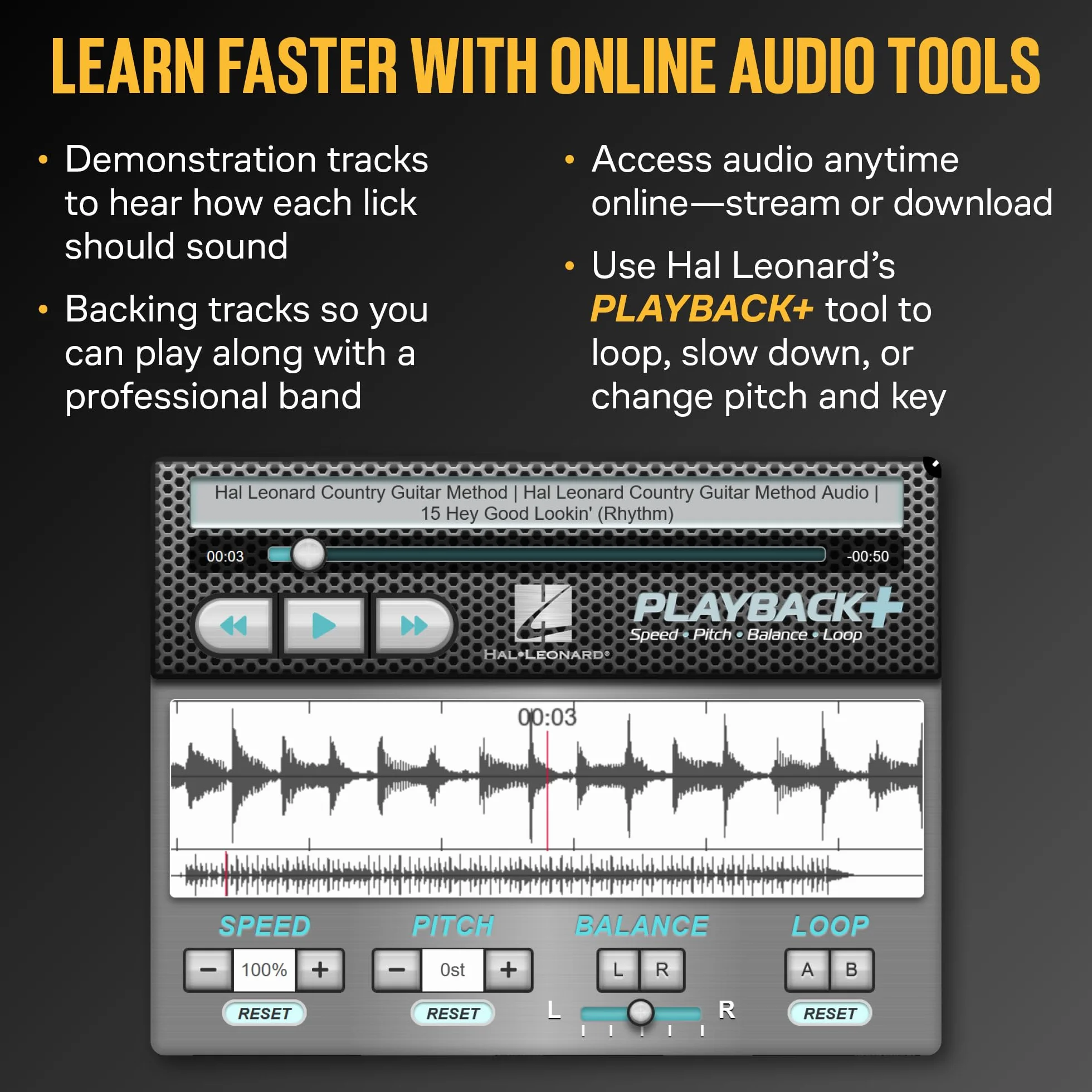 Hal leonard country guitar method guitare +cd: Learn to Play Rhythm and Lead Country Guitar with Step-by-Step Lessons and 23 Great Country Songs