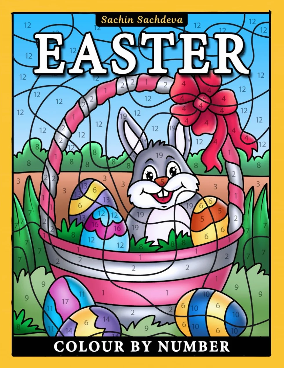 Easter Colour by Number: Coloring Book for Kids ages 4-8