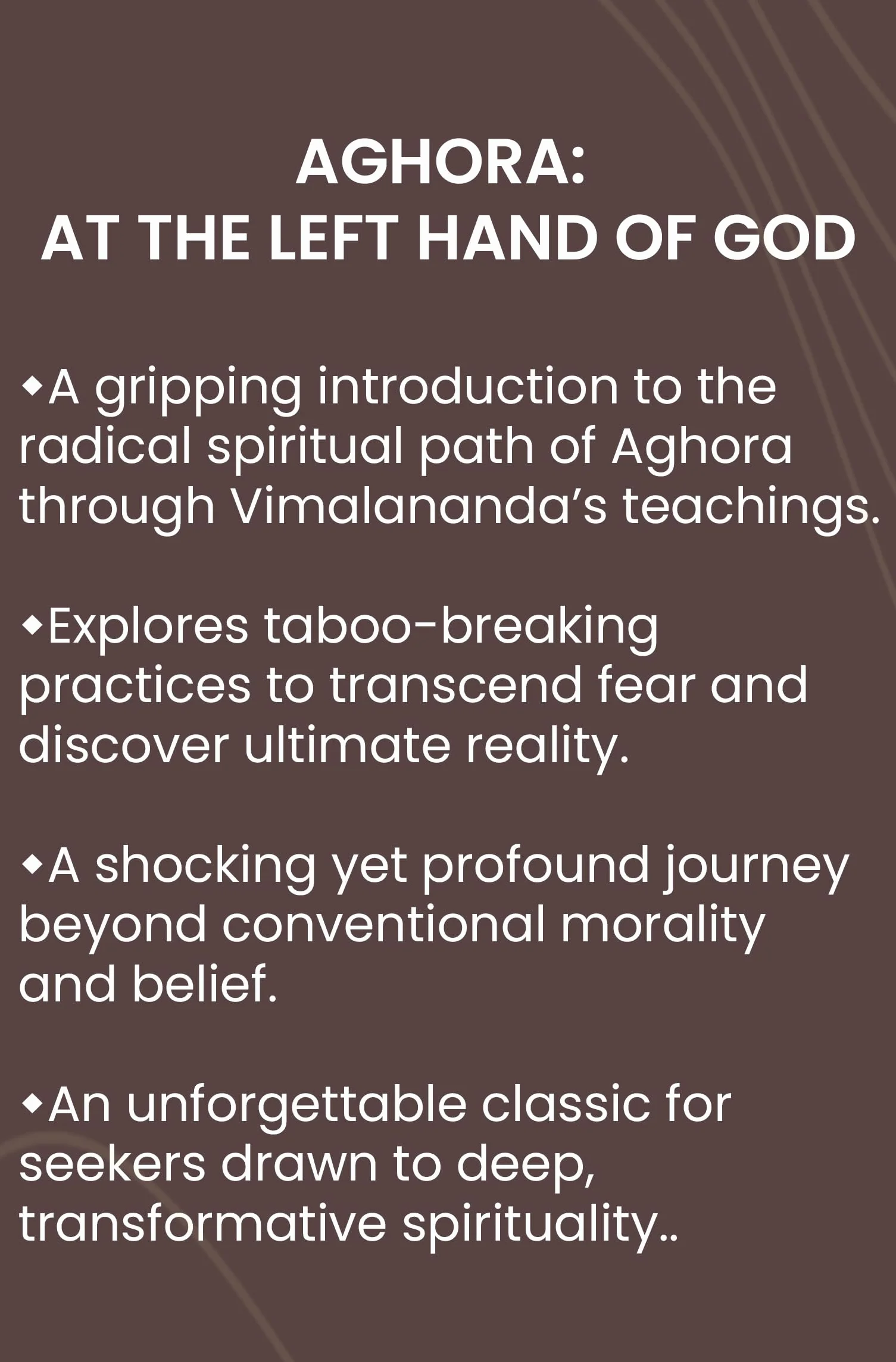 Aghora - 1: At the Left Hand of God