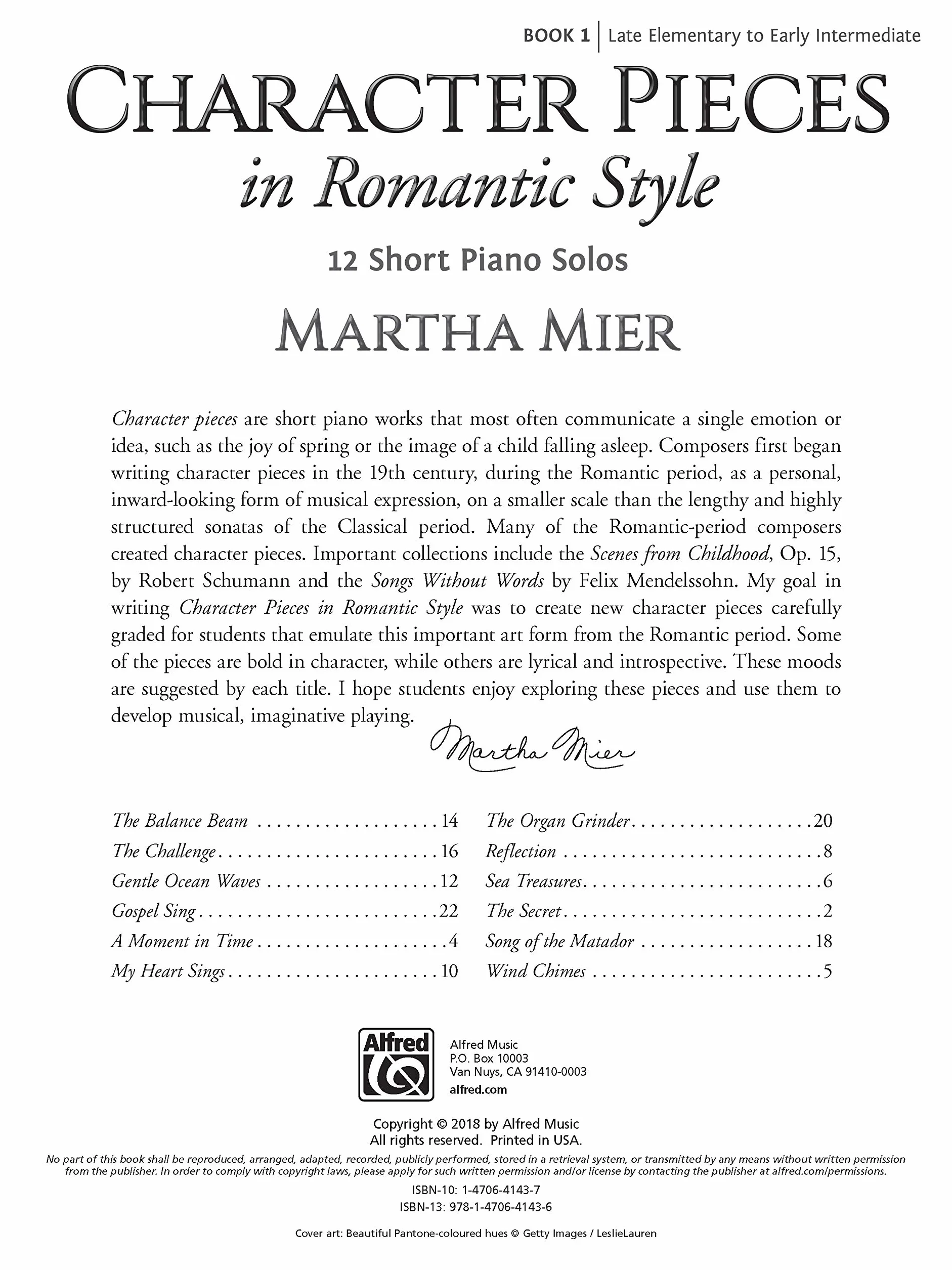 Character Pieces in Romantic Style, Book 1: 12 Short Piano Solos