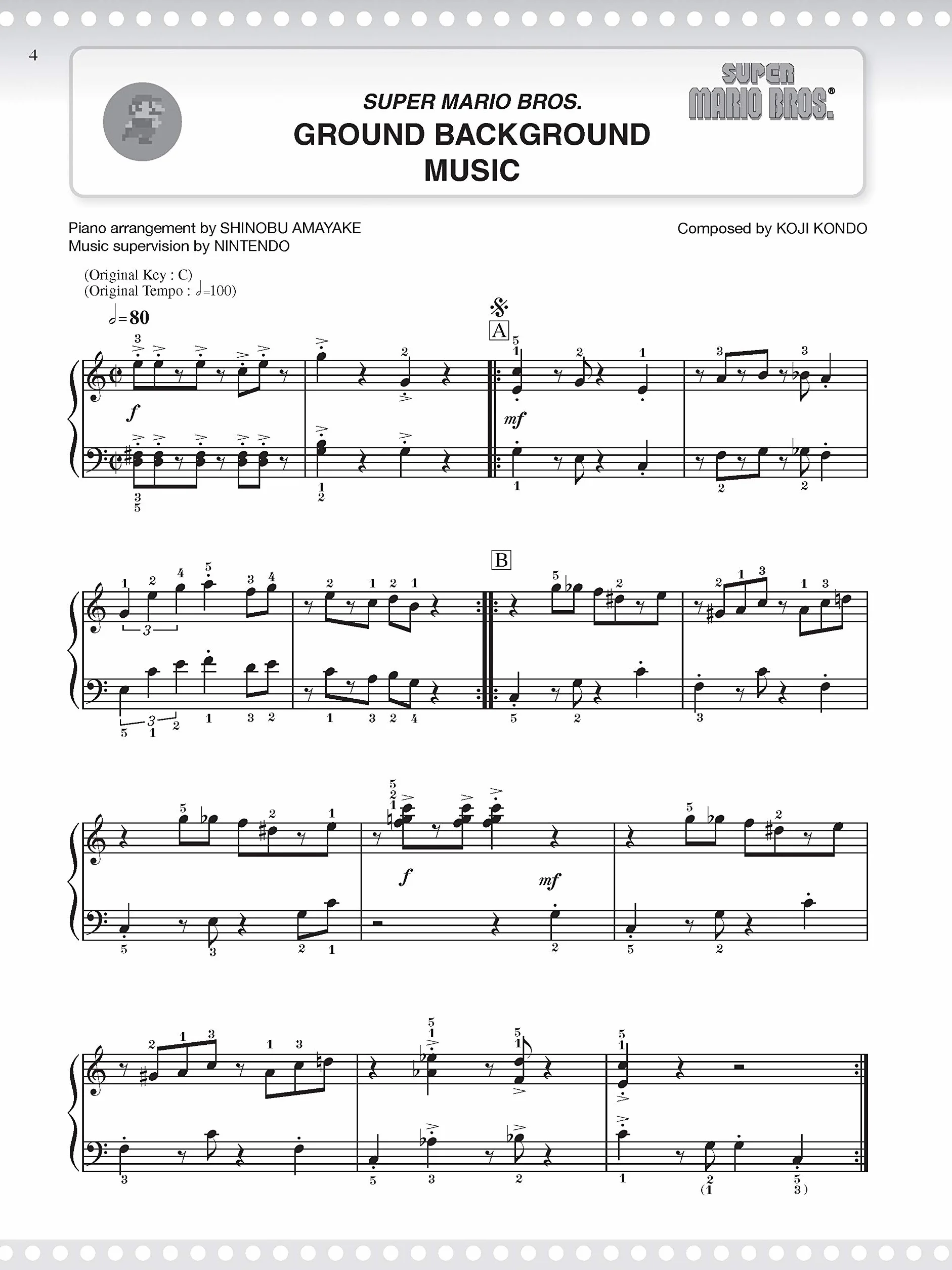 Super mario series - easy piano piano: 34 Super Mario™ Melodien arranged for Easy Piano