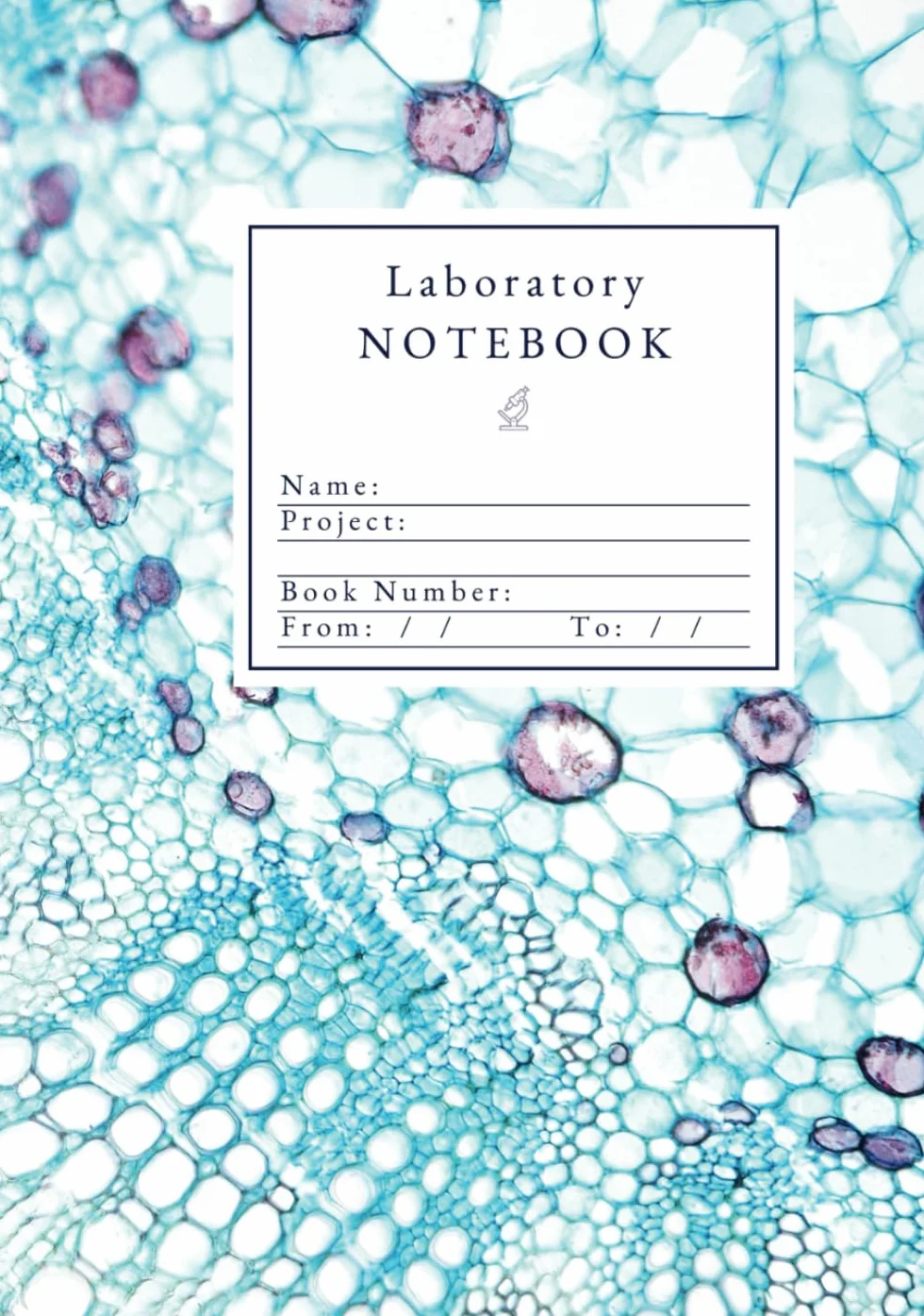 Laboratory Notebook: STEM Press, Chemistry / Biology / Science Research and Student, Official format, Hardcover, 7”x10”, Blue Gossypium