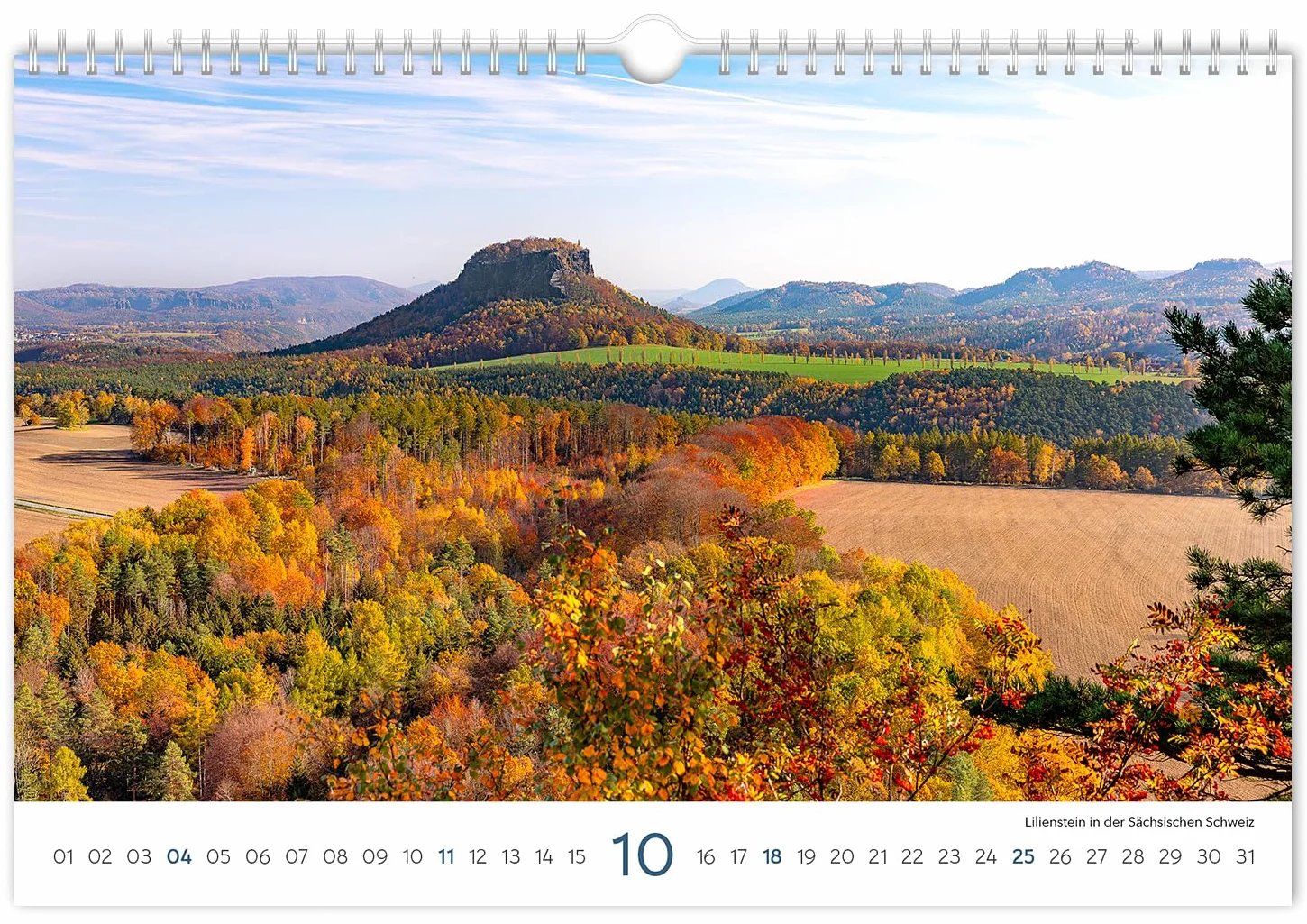 Kalender Sachsen 2026: | 30 x 20 cm | weißes Kalendarium