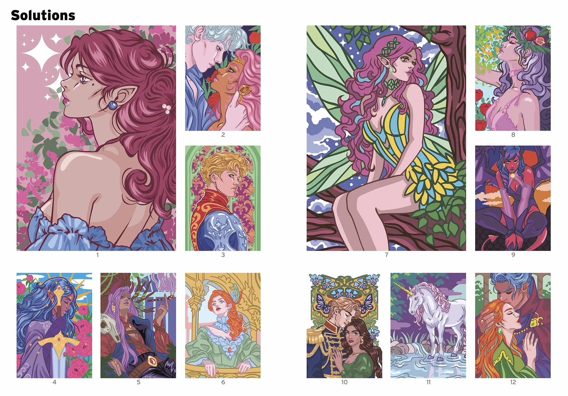 Coloriages mystères Romantasy: Colorie les chiffres et découvre l'image