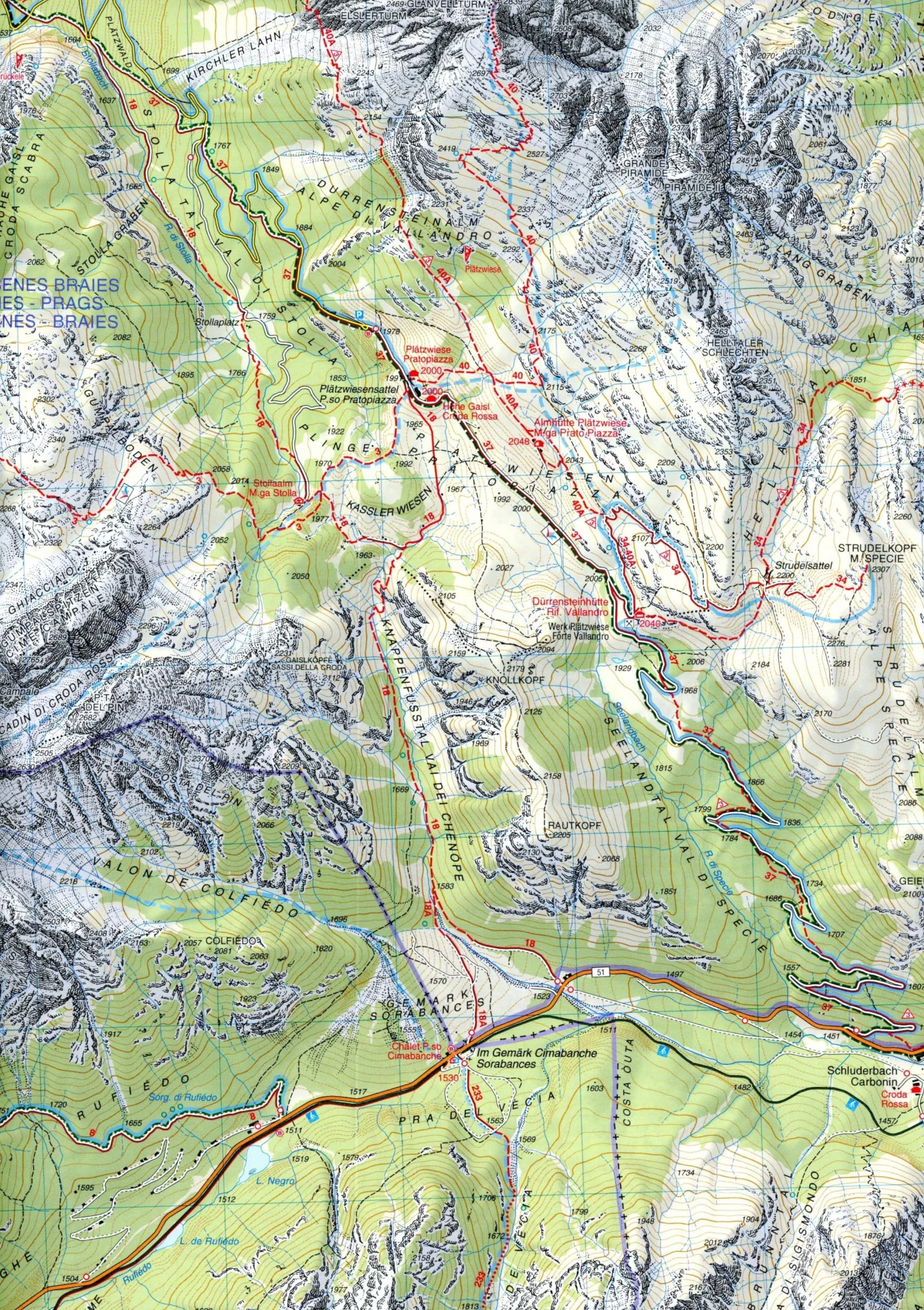 Cortina d'Ampezzo e Dolomiti Ampezzane. Carta topografica in scala 1:25.000, antistrappo, impermeabile, fotodegradabile: 03