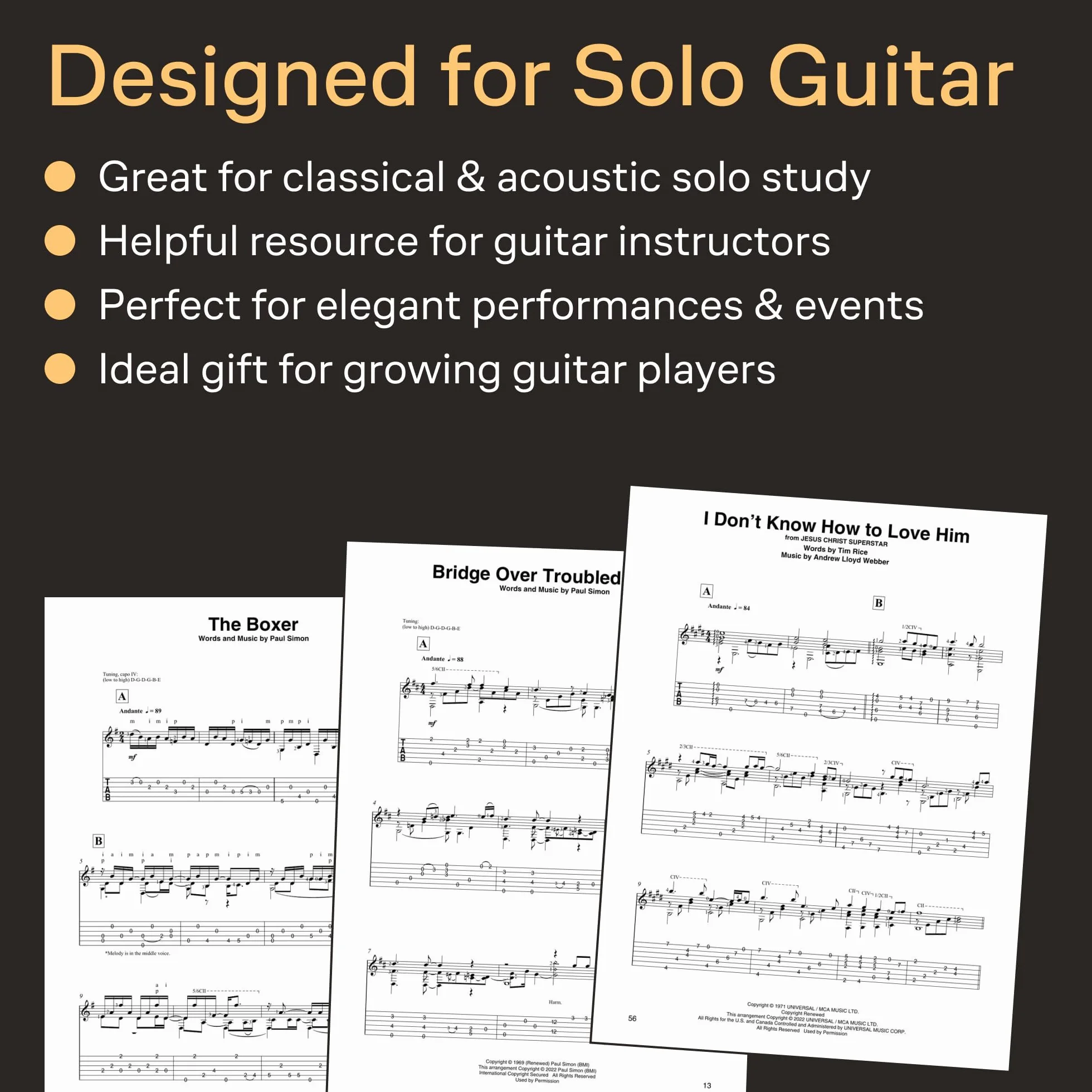 Classical Guitar Music for the Solo Performer: 20 Popular Songs Superbly Arranged in Standard Notation and Tab Book/Online Audio