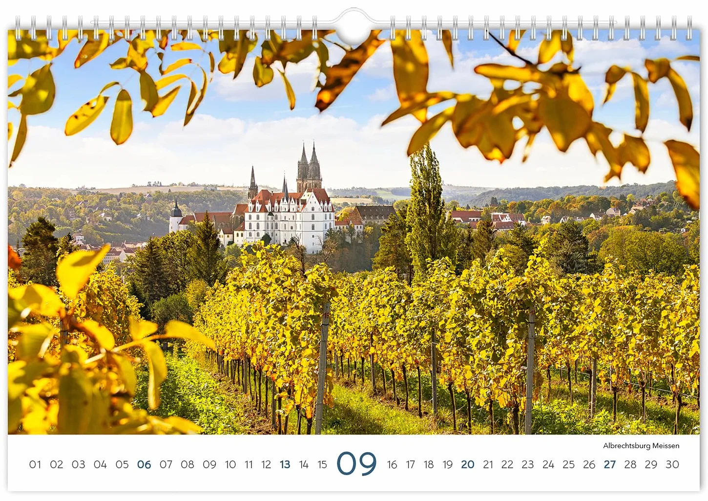 Kalender Sachsen 2026: | 30 x 20 cm | weißes Kalendarium