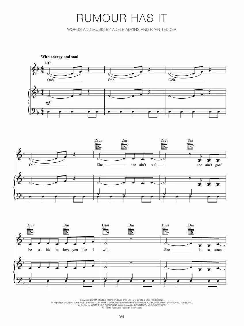 Adele: The Complete Collection - 62 Songs for Piano, Voice and Guitar