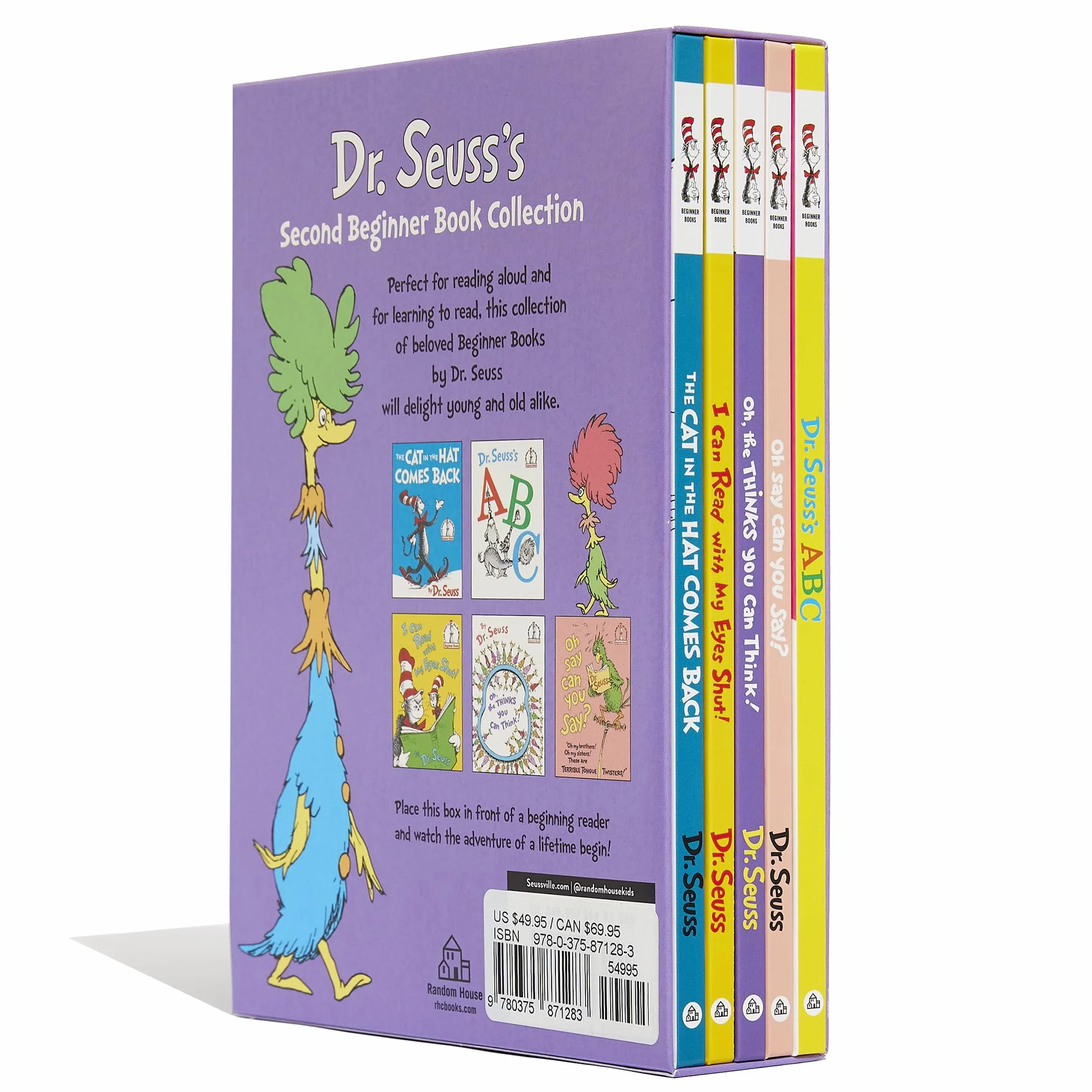 Dr. Seuss's Second Beginner Book Boxed Set Collection: The Cat in the Hat Comes Back; Dr. Seuss's ABC; I Can Read with My Eyes Shut!; Oh, the Thinks You Can Think!; Oh Say Can You Say?