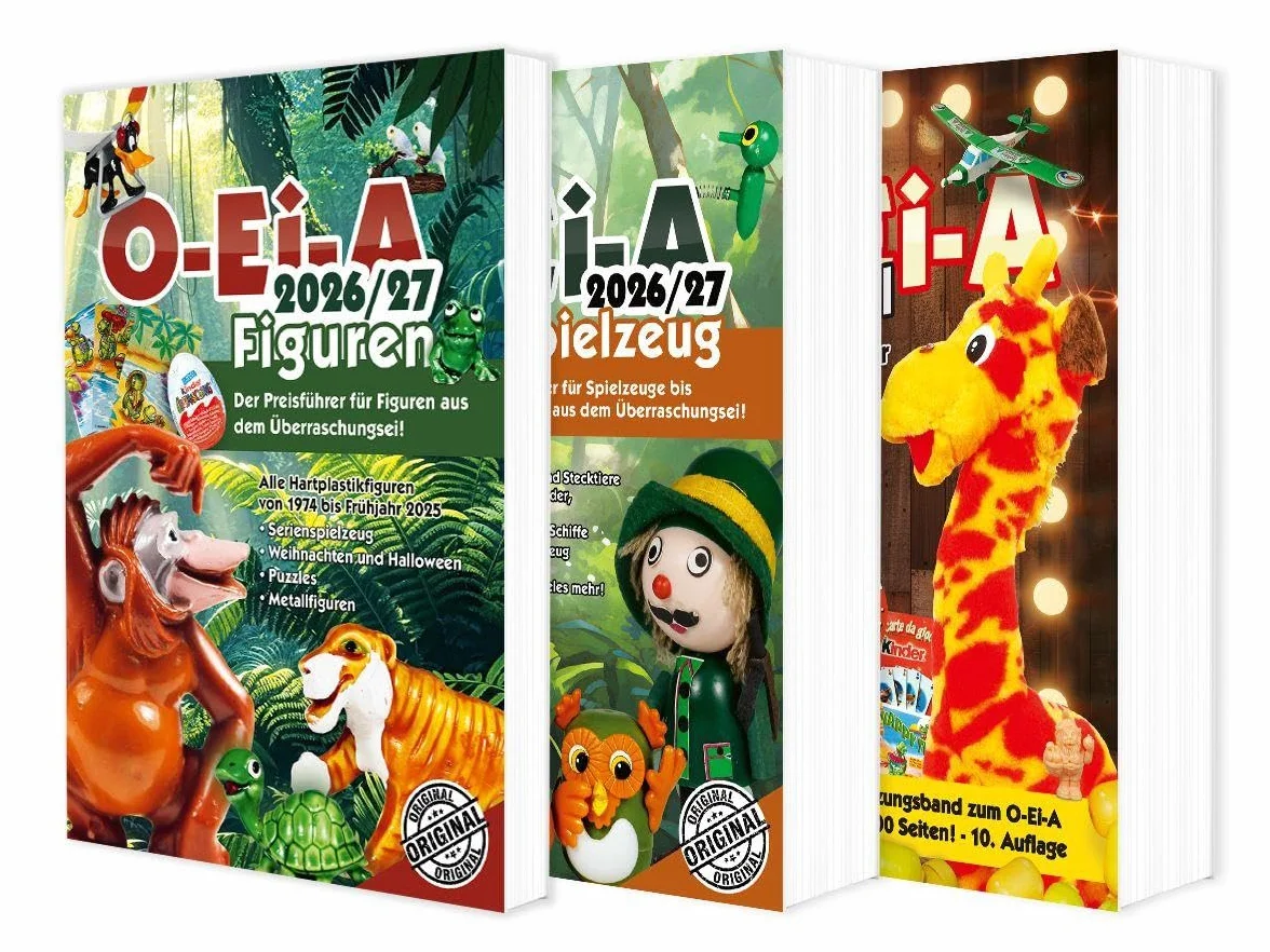 Das O-Ei-A 3er Bundle 2026/27 - O-Ei-A Figuren, O-Ei-A Spielzeug und O-Ei-A Spezial im 3er-Pack mit rund 7,00 EUR Preisvorteil gegenüber Einzelkauf!