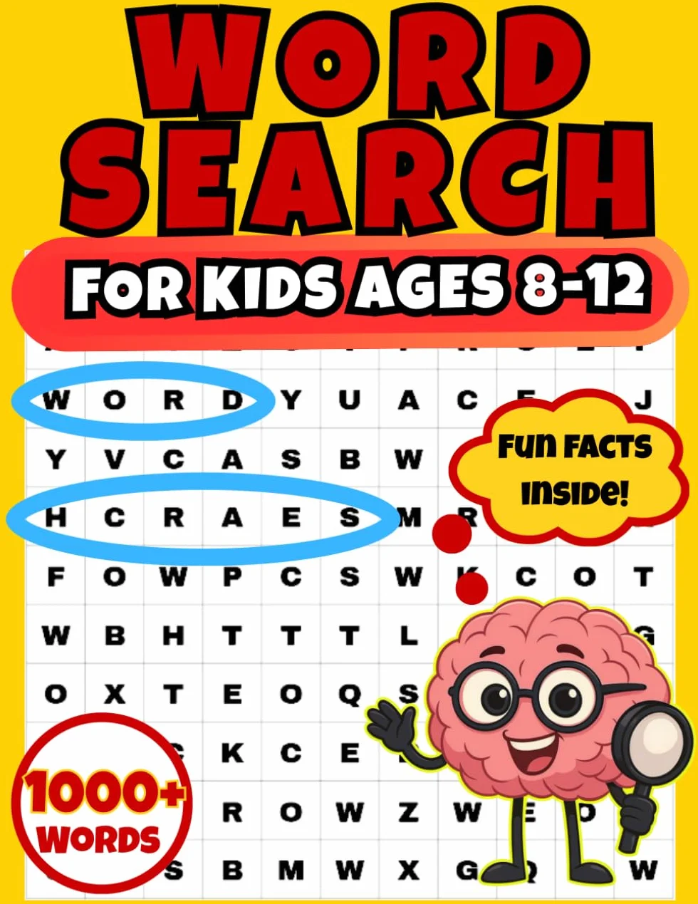 Word Search for Kids Ages 8–12: 100 Fun and Educational Puzzles with Cool Facts