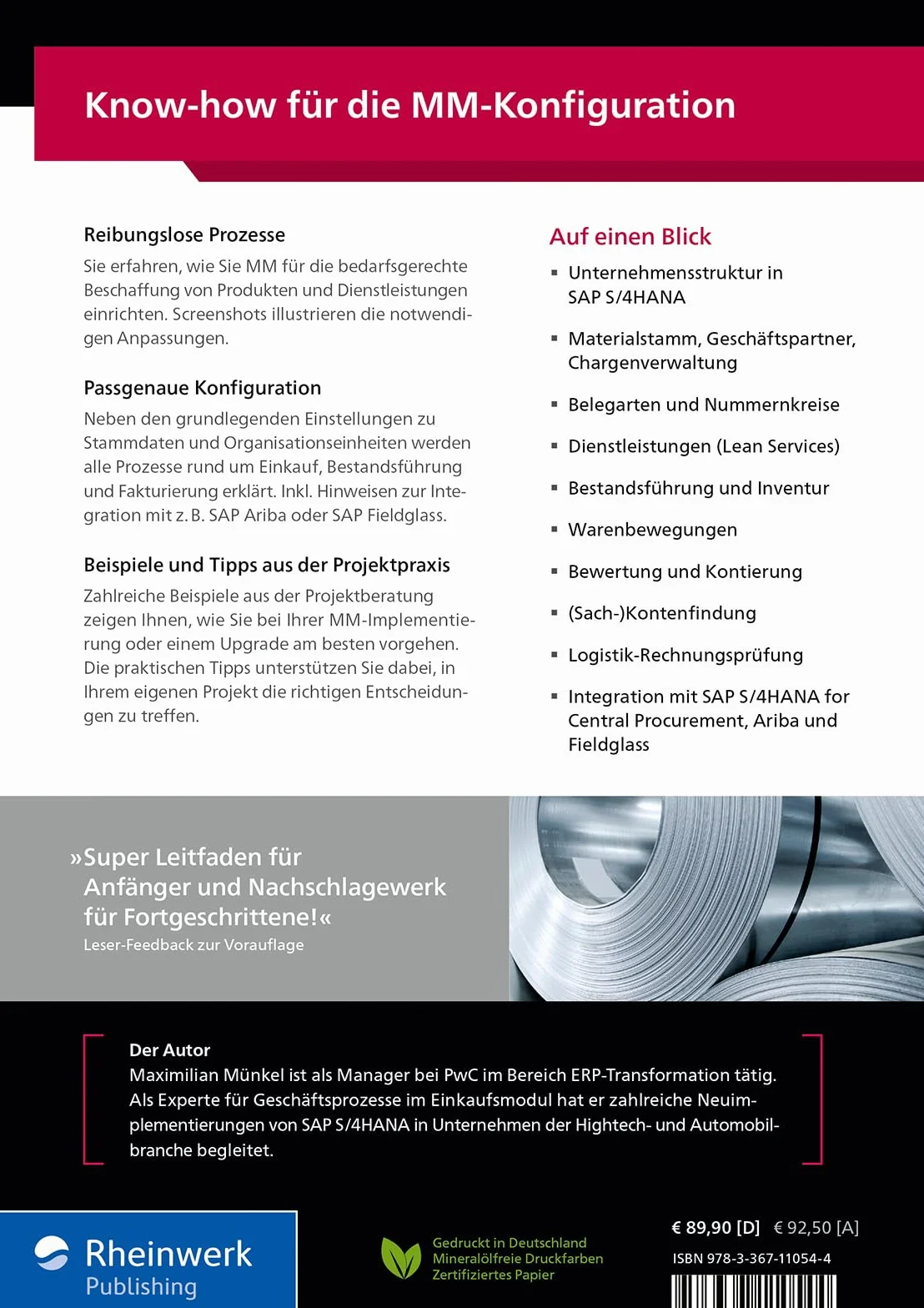 Materialwirtschaft mit SAP S/4HANA Customizing: Know-how für MM-Konfiguration