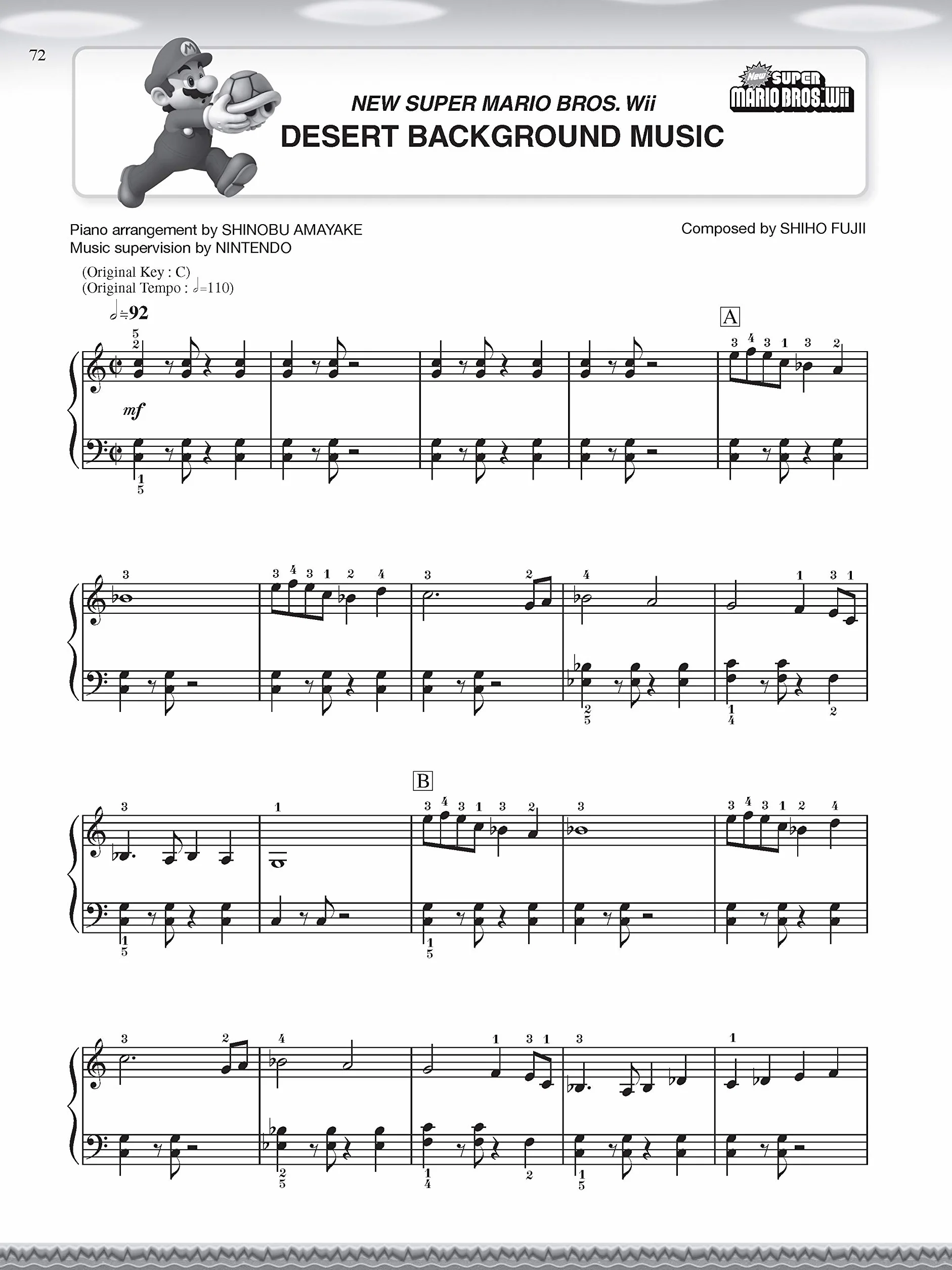 Super mario series - easy piano piano: 34 Super Mario™ Melodien arranged for Easy Piano