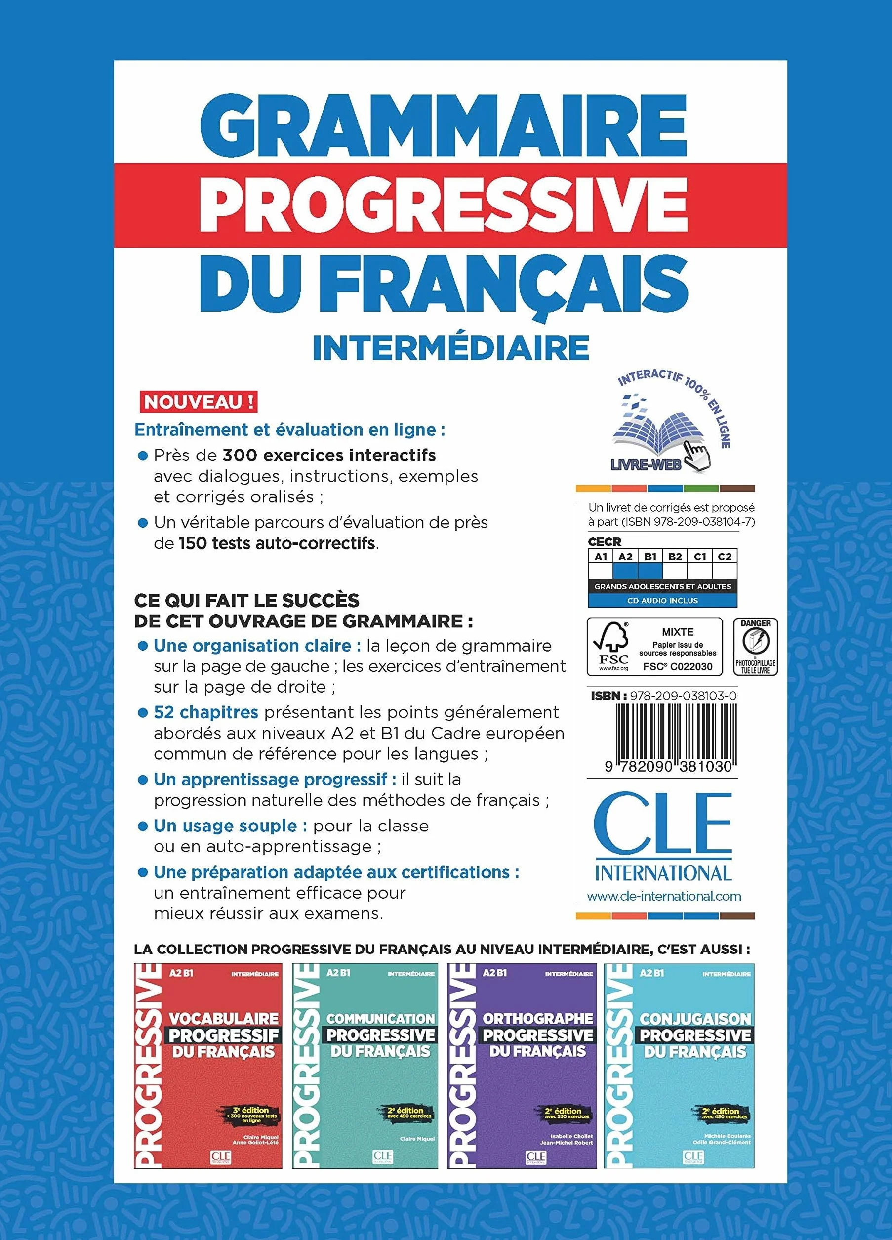 Grammaire progressive du français - Niveau intermédiaire (A2/B1) - Livre + CD + Appli-web - 4ème édition: Livre intermediaire