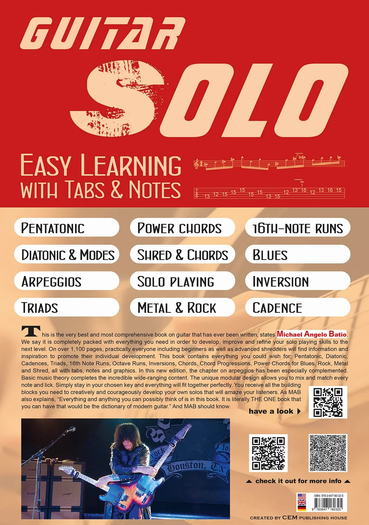 GUITAR SOLO 2.0 NEW EDITION: Musiklehrbuch mit Noten und Tabs auf 1100 Seiten DAS weltweit umfangreichste Gitarrenlehrbuch um Gitarrensolo spielen zu lernen. Jetzt mit Vorwort von Michael Angelo Batio