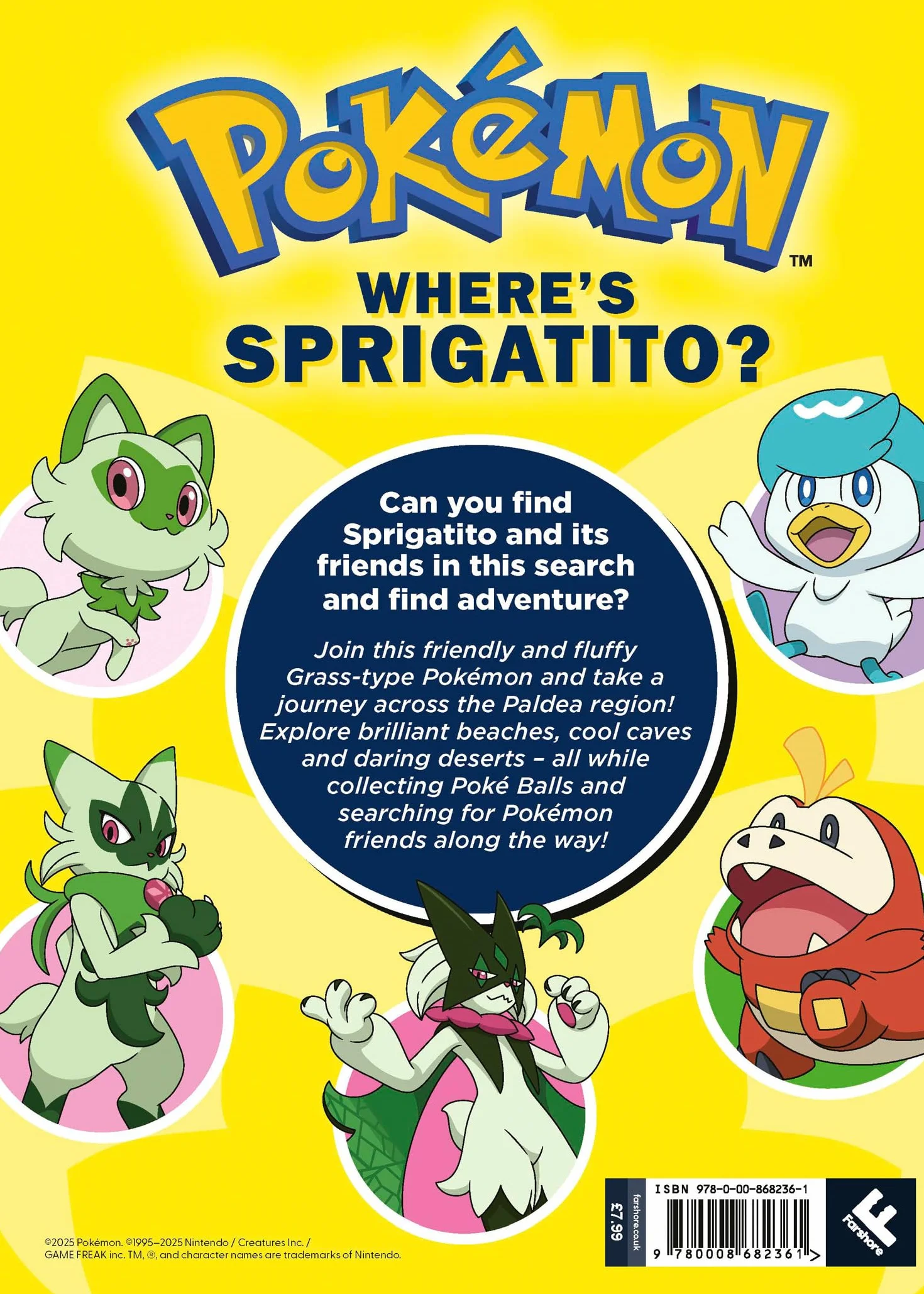 Pokémon Where’s Sprigatito: A Search & Find Book: An action-packed spotting adventure for kids aged 5, 6, 7, 8 and 9!