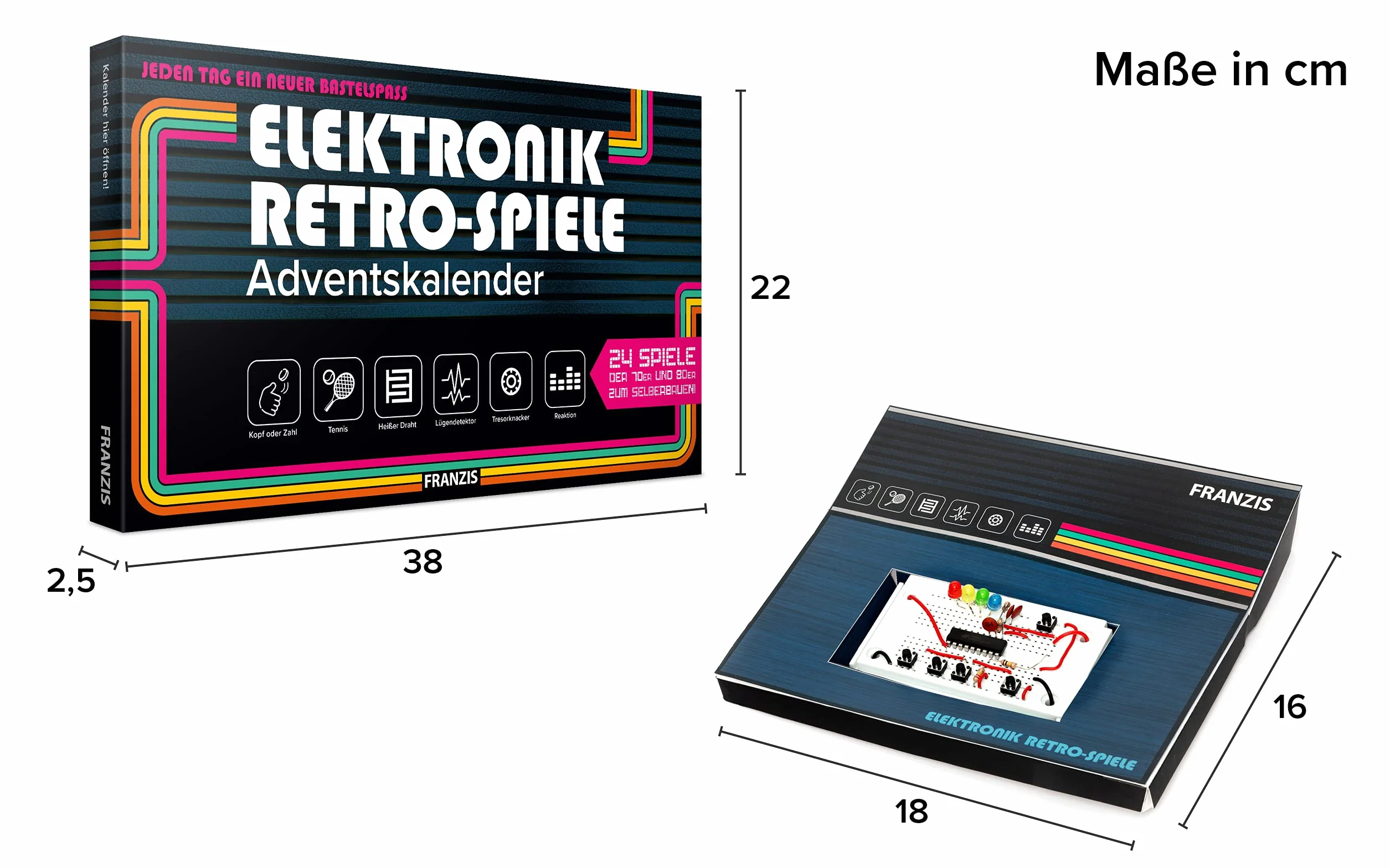 FRANZIS 67150 - Elektronik Retro Spiele Adventskalender