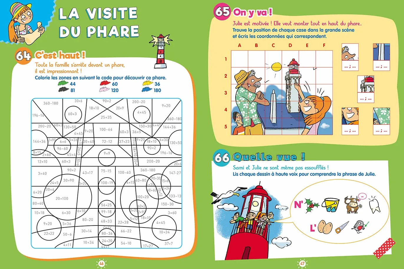 100 Jeux de vacances - Sami et Julie - Du CE2 au CM1 - Cahier de vacances 2026: Pour réviser tout en s'amusant ! Avec 1 crayon
