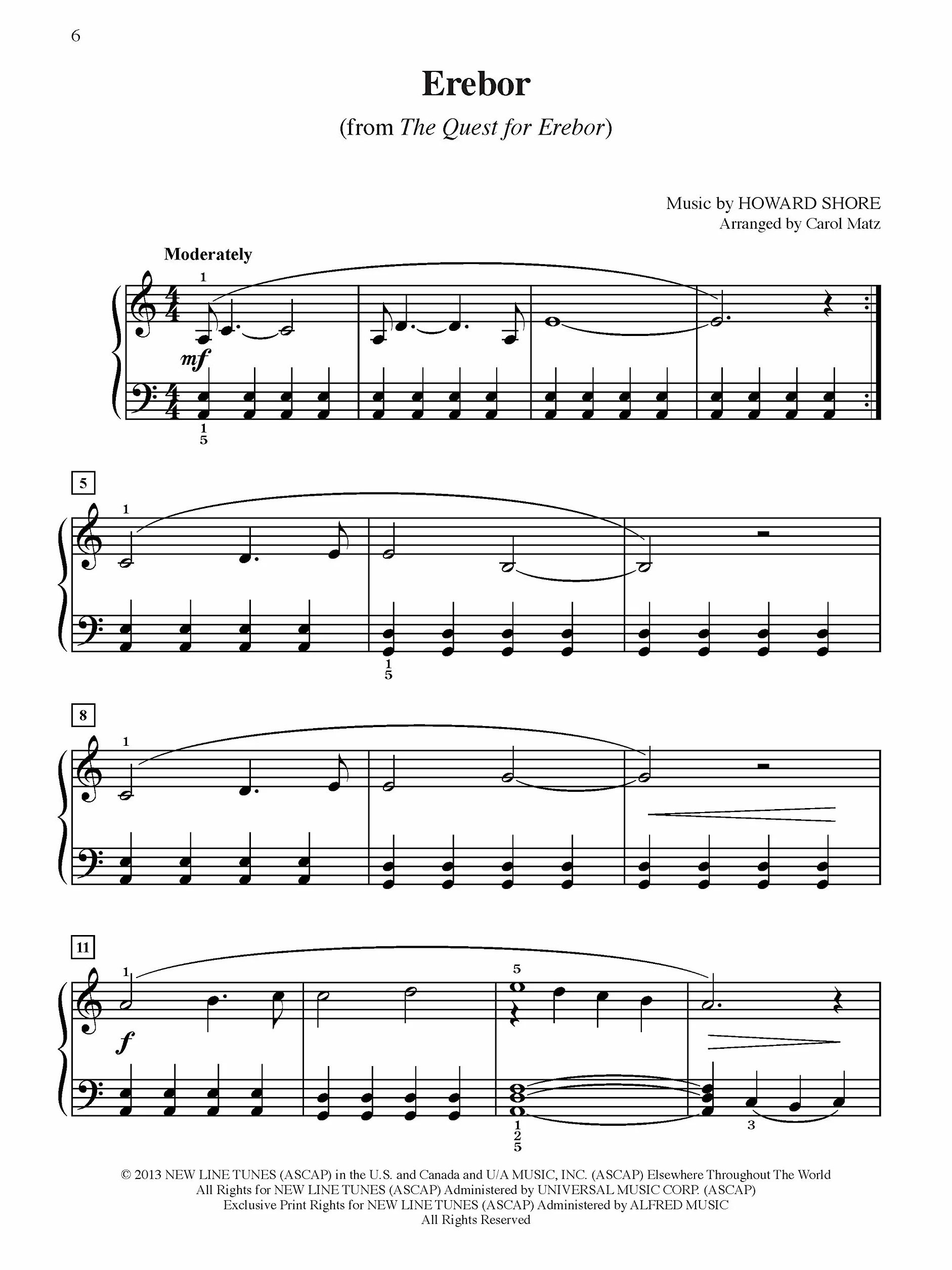 The Hobbit -- The Desolation of Smaug: Big Note Piano Selections from the Original Motion Picture Soundtrack