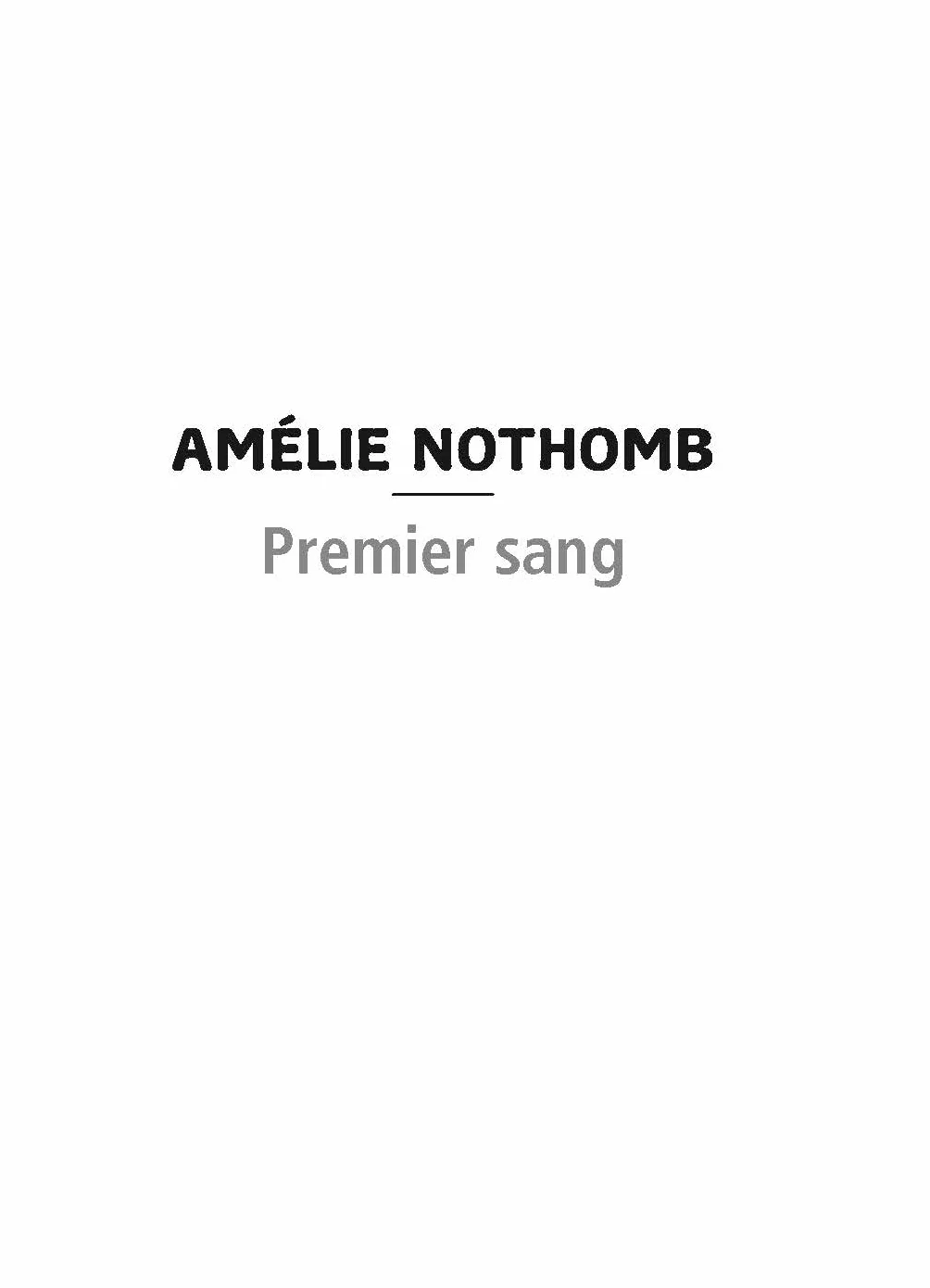 Premier sang