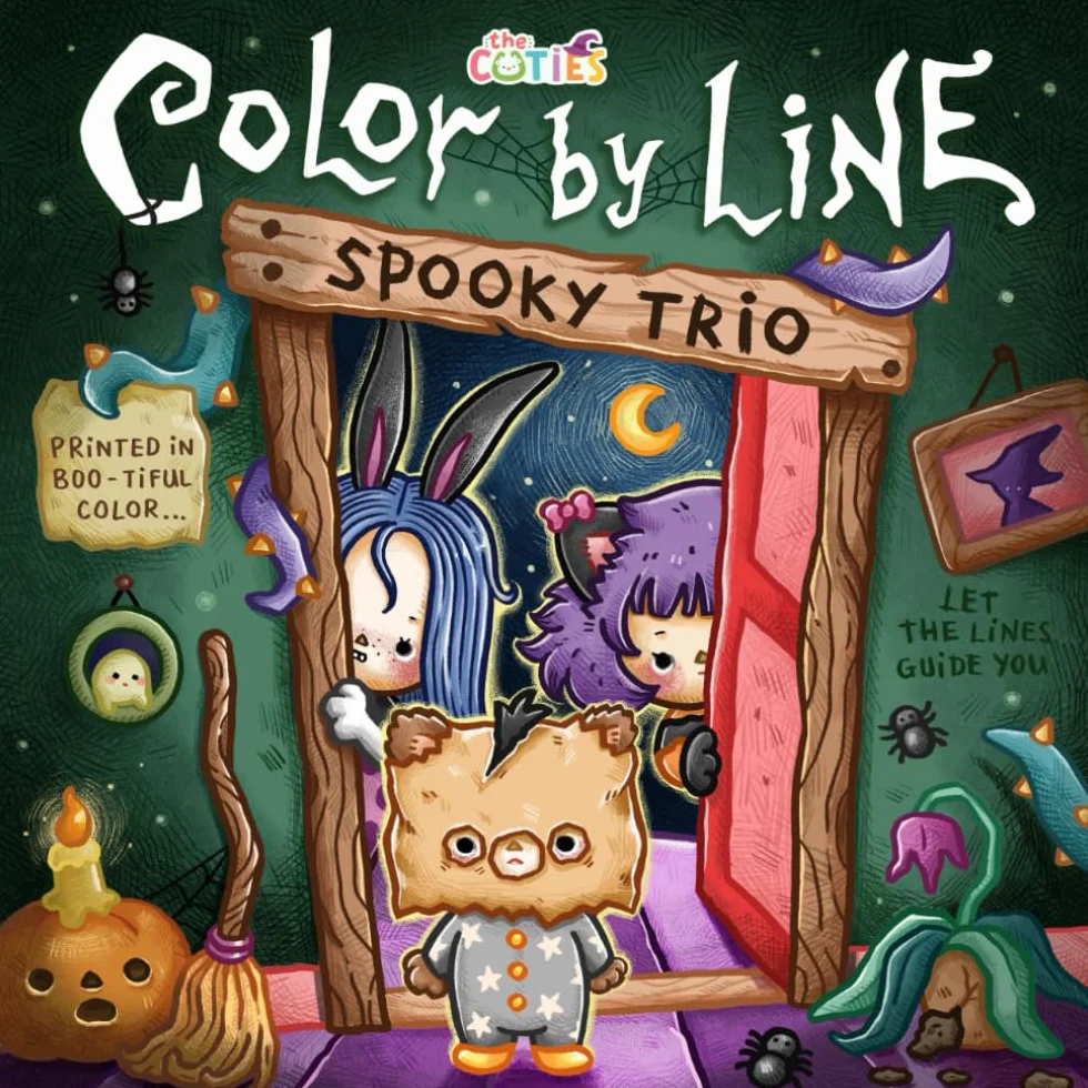 Color by Line – Spooky Trio: Boo-tiful Outlines for Relaxation and Coloring Fun