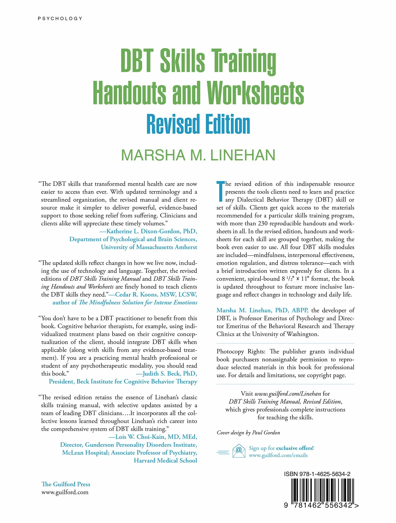 DBT Skills Training Handouts and Worksheets, Revised Edition, Spiral-Bound