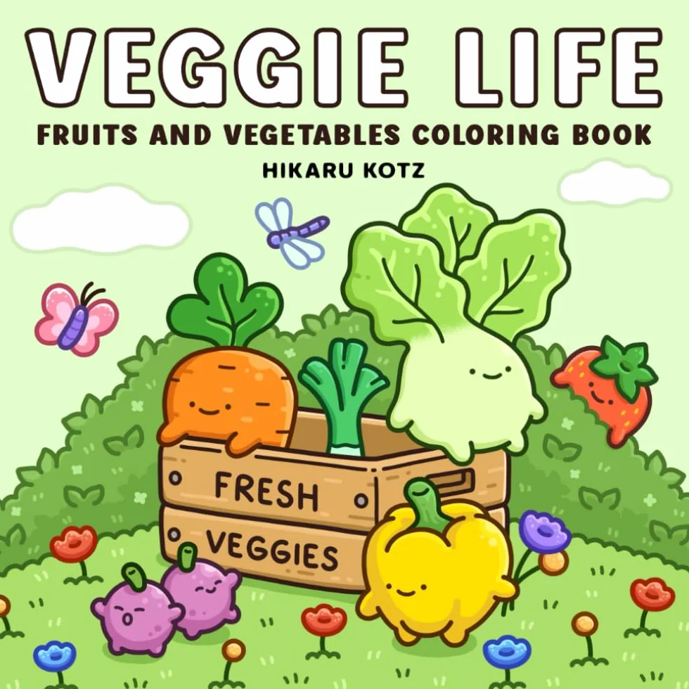 Fruits and Vegetables Coloring Book for Adults and Teens