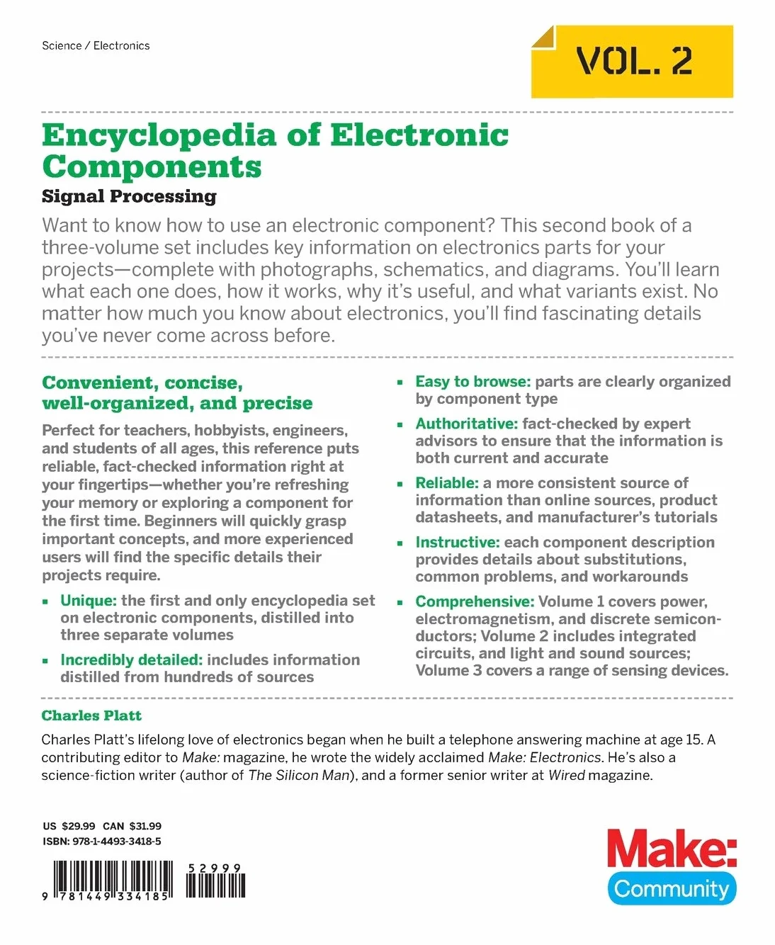 Encyclopedia of Electronic Components Volume 2: Leds, Lcds, Audio, Thyristors, Digital Logic, and Amplification