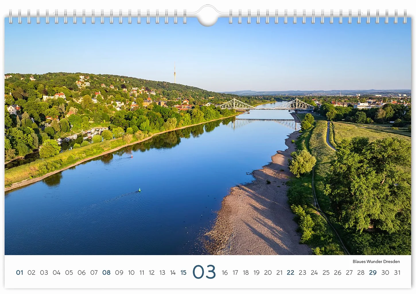 Kalender Sachsen 2026: | 30 x 20 cm | weißes Kalendarium