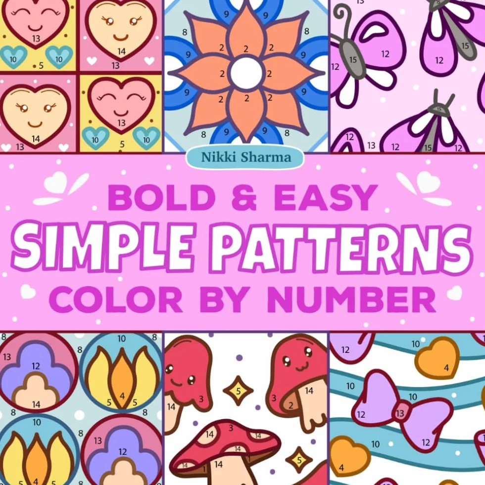 Simple Patterns Color by Number: Bold and Easy Coloring Book for Adults and Kids, Cozy and Comfy Designs for fun and relaxation