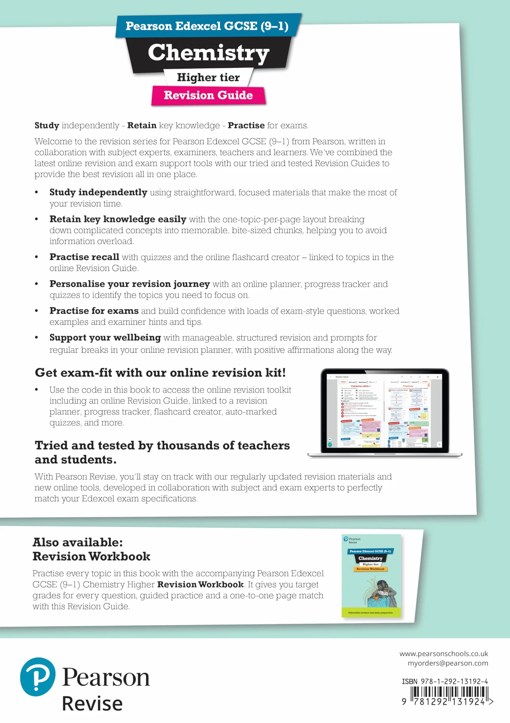 Revise Edexcel GCSE (9-1) Chemistry Higher Revision Guide: (with free online edition)