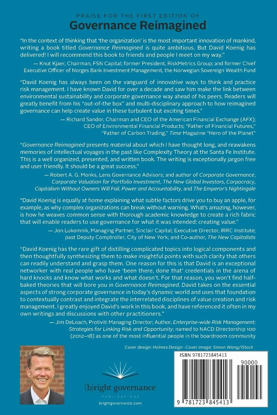 Governance Reimagined: Organizational Design, Risk, and Value Creation: 1